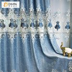 DIHIN HOME New Arrival European Blue Color Embroidered Curtains Roral Valance ,Blackout Curtains Grommet Window Curtain for Living Room ,52x84-inch,1 Panel Roman Shades Curtains Window Blinds custom curtains blackout curtains curtains for living room sheer curtains curtain fabric linen curtains kitchen curtains velvet curtains pinch pleat curtains bay window curtains outdoor curtains pleated curtains floral curtains dining room curtains kitchen valances drapes for bedroom patio curtains nursery curtains gro