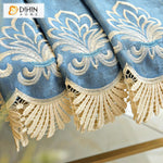 DIHIN HOME New Arrival European Blue Color Embroidered Curtains Roral Valance ,Blackout Curtains Grommet Window Curtain for Living Room ,52x84-inch,1 Panel Roman Shades Curtains Window Blinds custom curtains blackout curtains curtains for living room sheer curtains curtain fabric linen curtains kitchen curtains velvet curtains pinch pleat curtains bay window curtains outdoor curtains pleated curtains floral curtains dining room curtains kitchen valances drapes for bedroom patio curtains nursery curtains gro