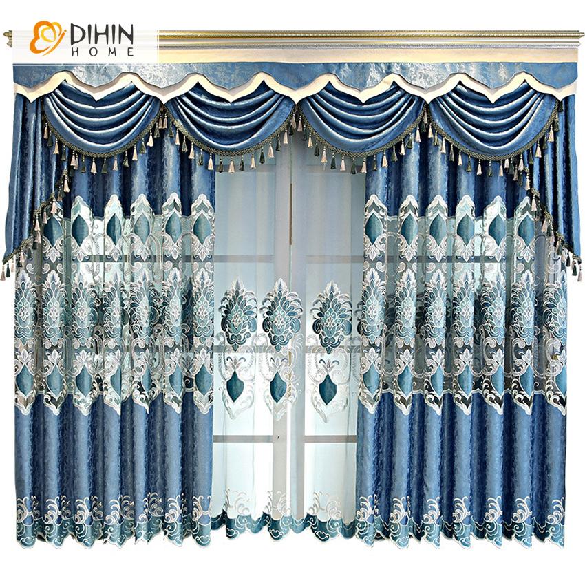 DIHIN HOME New Arrival High Quality  Embroidered Luxurious Valance ,Blackout Curtains Grommet Window Curtain for Living Room ,52x84-inch,1 Panel Roman Shades Curtains Window Blinds custom curtains blackout curtains curtains for living room sheer curtains curtain fabric linen curtains kitchen curtains velvet curtains pinch pleat curtains bay window curtains outdoor curtains pleated curtains floral curtains dining room curtains kitchen valances drapes for bedroom patio curtains nursery curtains grommet curtai