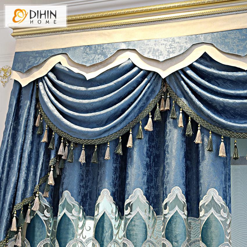 DIHIN HOME New Arrival High Quality  Embroidered Luxurious Valance ,Blackout Curtains Grommet Window Curtain for Living Room ,52x84-inch,1 Panel Roman Shades Curtains Window Blinds custom curtains blackout curtains curtains for living room sheer curtains curtain fabric linen curtains kitchen curtains velvet curtains pinch pleat curtains bay window curtains outdoor curtains pleated curtains floral curtains dining room curtains kitchen valances drapes for bedroom patio curtains nursery curtains grommet curtai