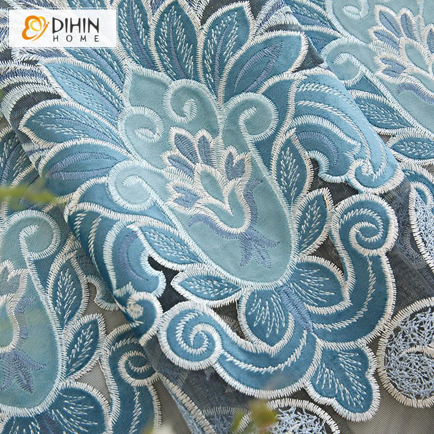 DIHIN HOME New Arrival High Quality  Embroidered Luxurious Valance ,Blackout Curtains Grommet Window Curtain for Living Room ,52x84-inch,1 Panel Roman Shades Curtains Window Blinds custom curtains blackout curtains curtains for living room sheer curtains curtain fabric linen curtains kitchen curtains velvet curtains pinch pleat curtains bay window curtains outdoor curtains pleated curtains floral curtains dining room curtains kitchen valances drapes for bedroom patio curtains nursery curtains grommet curtai