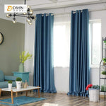 DIHIN HOME Noble Blue Printed，Blackout Grommet Window Curtain for Living Room ,52x63-inch,1 Panel Curtains custom curtains blackout curtains curtains for living room curtain fabric linen curtains