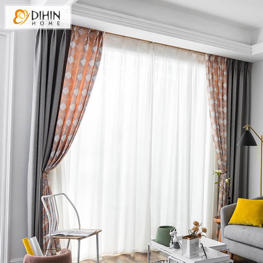 DIHIN HOME Nordic Fashion Geometry Printed,Blackout Grommet Window Curtain for Living Room ,52x63-inch,1 Panel Roman Shades Curtains Window Blinds custom curtains blackout curtains curtains for living room sheer curtains curtain fabric linen curtains kitchen curtains velvet curtains pinch pleat curtains bay window curtains outdoor curtains pleated curtains floral curtains dining room curtains kitchen valances drapes for bedroom patio curtains nursery curtains grommet curtains