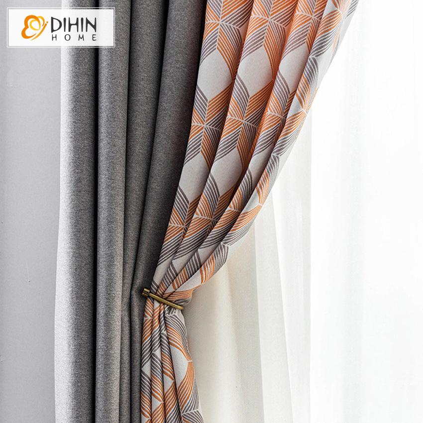 DIHIN HOME Nordic Fashion Geometry Printed,Blackout Grommet Window Curtain for Living Room ,52x63-inch,1 Panel Roman Shades Curtains Window Blinds custom curtains blackout curtains curtains for living room sheer curtains curtain fabric linen curtains kitchen curtains velvet curtains pinch pleat curtains bay window curtains outdoor curtains pleated curtains floral curtains dining room curtains kitchen valances drapes for bedroom patio curtains nursery curtains grommet curtains