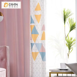 DIHIN HOME Nordic Geometric Triangle Window Curtain Spliced Curtains，Blackout Grommet Window Curtain for Living Room ,52x63-inch,1 Panel Roman Shades Curtains Window Blinds custom curtains blackout curtains curtains for living room sheer curtains curtain fabric linen curtains kitchen curtains velvet curtains pinch pleat curtains bay window curtains outdoor curtains pleated curtains floral curtains dining room curtains kitchen valances drapes for bedroom patio curtains nursery curtains grommet curtains