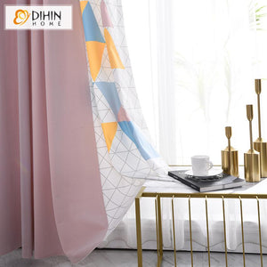 DIHIN HOME Nordic Geometric Triangle Window Curtain Spliced Curtains，Blackout Grommet Window Curtain for Living Room ,52x63-inch,1 Panel Roman Shades Curtains Window Blinds custom curtains blackout curtains curtains for living room sheer curtains curtain fabric linen curtains kitchen curtains velvet curtains pinch pleat curtains bay window curtains outdoor curtains pleated curtains floral curtains dining room curtains kitchen valances drapes for bedroom patio curtains nursery curtains grommet curtains
