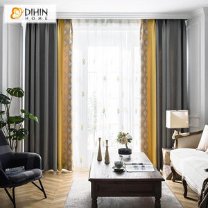 DIHIN HOME Nordic Geometric Window Curtain Spliced Curtains，Blackout Grommet Window Curtain for Living Room ,52x63-inch,1 Panel Roman Shades Curtains Window Blinds custom curtains blackout curtains curtains for living room sheer curtains curtain fabric linen curtains kitchen curtains velvet curtains pinch pleat curtains bay window curtains outdoor curtains pleated curtains floral curtains dining room curtains kitchen valances drapes for bedroom patio curtains nursery curtains grommet curtains
