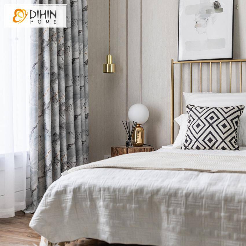 DIHIN HOME Nordic Marbling Printed Curtain,Blackout Curtains Grommet Window Curtain for Living Room ,52x84-inch,1 Panel Roman Shades Curtains Window Blinds custom curtains blackout curtains curtains for living room sheer curtains curtain fabric linen curtains kitchen curtains velvet curtains pinch pleat curtains bay window curtains outdoor curtains pleated curtains floral curtains dining room curtains kitchen valances drapes for bedroom patio curtains nursery curtains grommet curtains