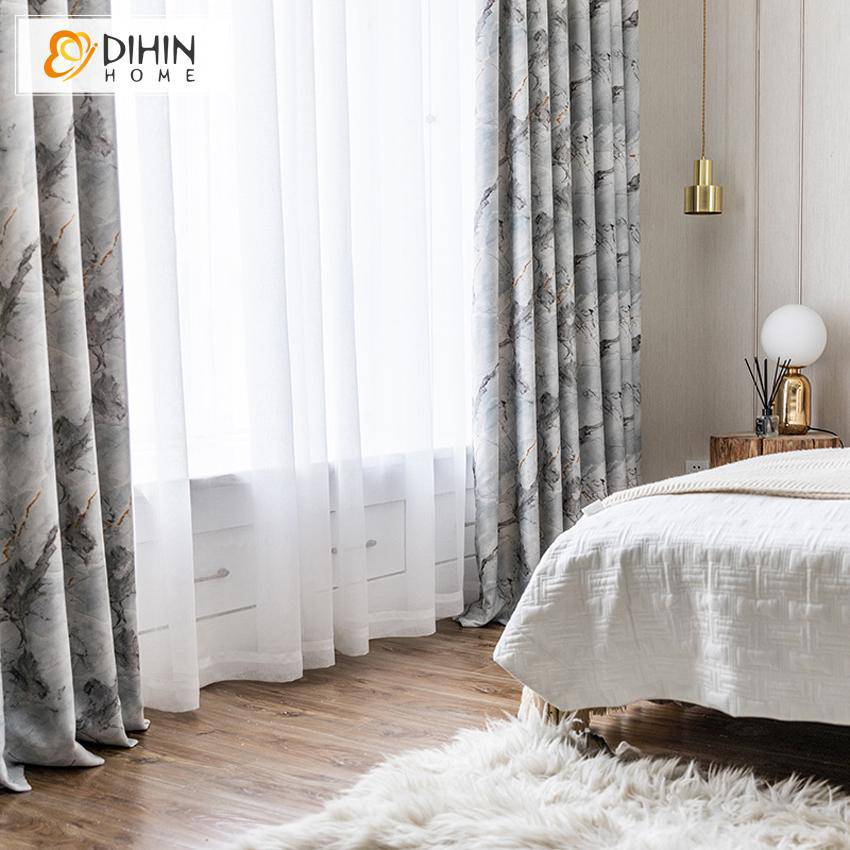 DIHIN HOME Nordic Marbling Printed Curtain,Blackout Curtains Grommet Window Curtain for Living Room ,52x84-inch,1 Panel Roman Shades Curtains Window Blinds custom curtains blackout curtains curtains for living room sheer curtains curtain fabric linen curtains kitchen curtains velvet curtains pinch pleat curtains bay window curtains outdoor curtains pleated curtains floral curtains dining room curtains kitchen valances drapes for bedroom patio curtains nursery curtains grommet curtains