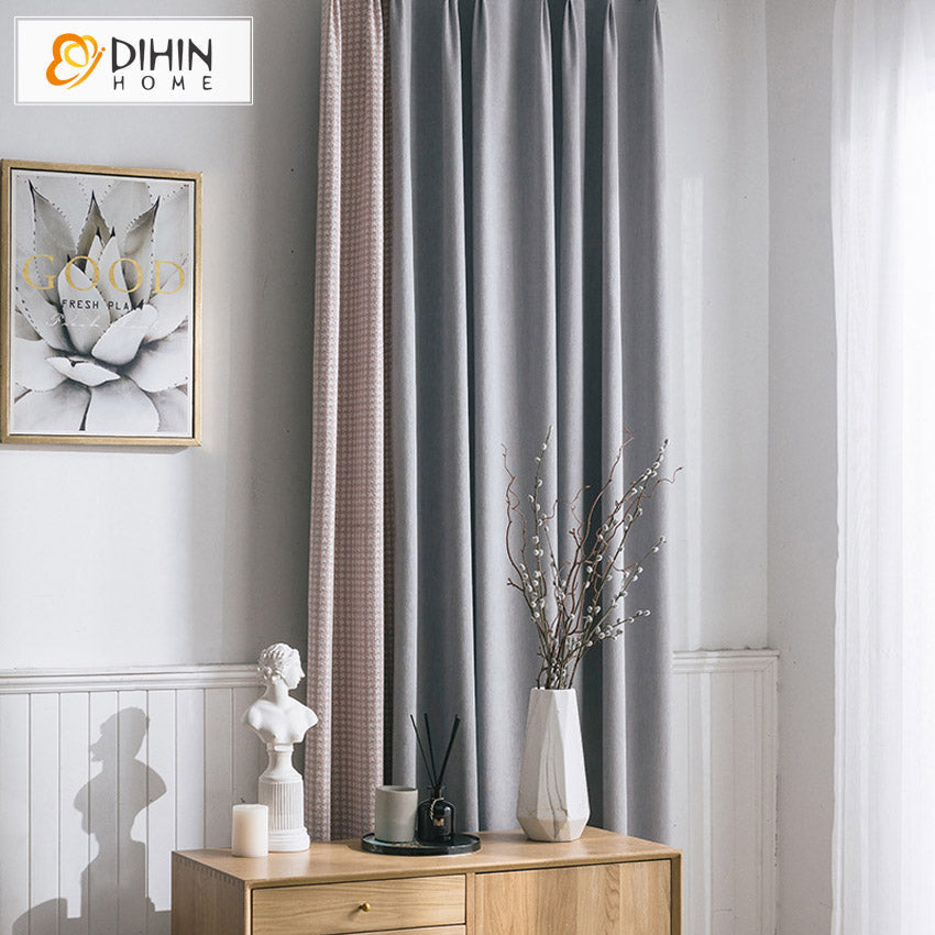 DIHIN HOME Nordic Modern Houndstooth Stitching Curtains,Blackout Grommet Window Curtain for Living Room ,52x63-inch,1 Panel Roman Shades Curtains Window Blinds custom curtains blackout curtains curtains for living room sheer curtains curtain fabric linen curtains kitchen curtains velvet curtains pinch pleat curtains bay window curtains outdoor curtains pleated curtains floral curtains dining room curtains kitchen valances drapes for bedroom patio curtains nursery curtains grommet curtains