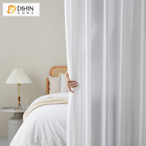 DIHIN HOME Nordic Thickened Pure White,Sheer Curtain, Grommet Window Curtain for Living Room ,52x63-inch,1 Panel Roman Shades Curtains Window Blinds custom curtains blackout curtains curtains for living room sheer curtains curtain fabric linen curtains kitchen curtains velvet curtains pinch pleat curtains bay window curtains outdoor curtains pleated curtains floral curtains dining room curtains kitchen valances drapes for bedroom patio curtains nursery curtains grommet curtains