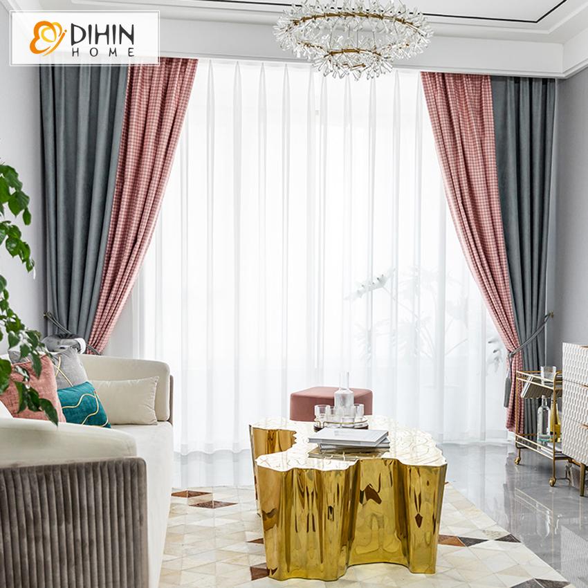 DIHIN HOME Northern European Houndstooth Printed,Blackout Grommet Window Curtain for Living Room ,52x63-inch,1 Panel Roman Shades Curtains Window Blinds custom curtains blackout curtains curtains for living room sheer curtains curtain fabric linen curtains kitchen curtains velvet curtains pinch pleat curtains bay window curtains outdoor curtains pleated curtains floral curtains dining room curtains kitchen valances drapes for bedroom patio curtains nursery curtains grommet curtains