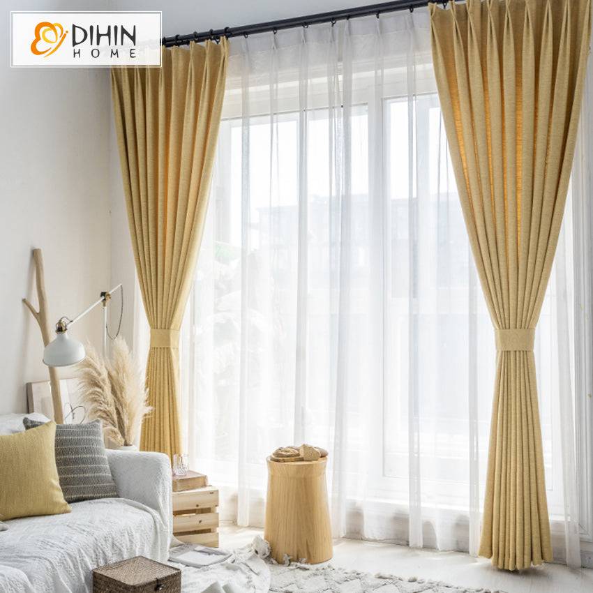 DIHIN HOME Northern European Thickened Goose Yellow Curtains,Blackout Grommet Window Curtain for Living Room ,52x63-inch,1 Panel Roman Shades Curtains Window Blinds custom curtains blackout curtains curtains for living room sheer curtains curtain fabric linen curtains kitchen curtains velvet curtains pinch pleat curtains bay window curtains outdoor curtains pleated curtains floral curtains dining room curtains kitchen valances drapes for bedroom patio curtains nursery curtains grommet curtains