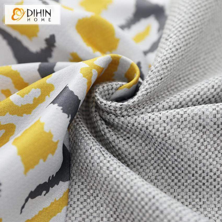 DIHIN HOME Nortic Geometric Printed Spliced Curtains，Blackout Grommet Window Curtain for Living Room ,52x63-inch,1 Panel Roman Shades Curtains Window Blinds custom curtains blackout curtains curtains for living room sheer curtains curtain fabric linen curtains kitchen curtains velvet curtains pinch pleat curtains bay window curtains outdoor curtains pleated curtains floral curtains dining room curtains kitchen valances drapes for bedroom patio curtains nursery curtains grommet curtains