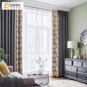 DIHIN HOME Nortic Geometric Spliced Curtains，Blackout Grommet Window Curtain for Living Room ,52x63-inch,1 Panel Roman Shades Curtains Window Blinds custom curtains blackout curtains curtains for living room sheer curtains curtain fabric linen curtains kitchen curtains velvet curtains pinch pleat curtains bay window curtains outdoor curtains pleated curtains floral curtains dining room curtains kitchen valances drapes for bedroom patio curtains nursery curtains grommet curtains
