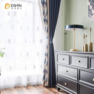DIHIN HOME Nortic Geometric Spliced Curtains，Blackout Grommet Window Curtain for Living Room ,52x63-inch,1 Panel Roman Shades Curtains Window Blinds custom curtains blackout curtains curtains for living room sheer curtains curtain fabric linen curtains kitchen curtains velvet curtains pinch pleat curtains bay window curtains outdoor curtains pleated curtains floral curtains dining room curtains kitchen valances drapes for bedroom patio curtains nursery curtains grommet curtains