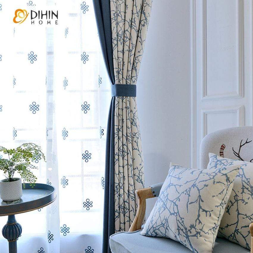 DIHIN HOME Nortic Retro Abstract Spliced Curtains，Blackout Grommet Window Curtain for Living Room ,52x63-inch,1 Panel Roman Shades Curtains Window Blinds custom curtains blackout curtains curtains for living room sheer curtains curtain fabric linen curtains kitchen curtains velvet curtains pinch pleat curtains bay window curtains outdoor curtains pleated curtains floral curtains dining room curtains kitchen valances drapes for bedroom patio curtains nursery curtains grommet curtains