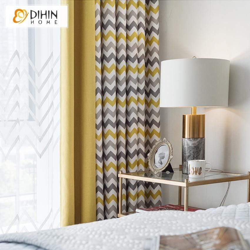 DIHIN HOME Nortic Striped Style Spliced Curtains，Blackout Grommet Window Curtain for Living Room ,52x63-inch,1 Panel Roman Shades Curtains Window Blinds custom curtains blackout curtains curtains for living room sheer curtains curtain fabric linen curtains kitchen curtains velvet curtains pinch pleat curtains bay window curtains outdoor curtains pleated curtains floral curtains dining room curtains kitchen valances drapes for bedroom patio curtains nursery curtains grommet curtains