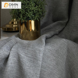 DIHIN HOME Nortic Style Grey Color Cotton Linen Fabric,Blackout Grommet Window Curtain for Living Room ,52x63-inch,1 Panel Roman Shades Curtains Window Blinds custom curtains blackout curtains curtains for living room sheer curtains curtain fabric linen curtains kitchen curtains velvet curtains pinch pleat curtains bay window curtains outdoor curtains pleated curtains floral curtains dining room curtains kitchen valances drapes for bedroom patio curtains nursery curtains grommet curtains