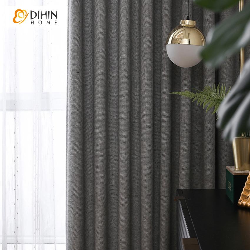 DIHIN HOME Nortic Style Grey Color Cotton Linen Fabric,Blackout Grommet Window Curtain for Living Room ,52x63-inch,1 Panel Roman Shades Curtains Window Blinds custom curtains blackout curtains curtains for living room sheer curtains curtain fabric linen curtains kitchen curtains velvet curtains pinch pleat curtains bay window curtains outdoor curtains pleated curtains floral curtains dining room curtains kitchen valances drapes for bedroom patio curtains nursery curtains grommet curtains