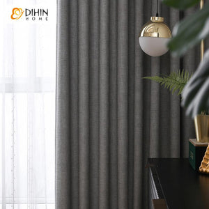 DIHIN HOME Nortic Style Grey Color Cotton Linen Fabric,Blackout Grommet Window Curtain for Living Room ,52x63-inch,1 Panel Roman Shades Curtains Window Blinds custom curtains blackout curtains curtains for living room sheer curtains curtain fabric linen curtains kitchen curtains velvet curtains pinch pleat curtains bay window curtains outdoor curtains pleated curtains floral curtains dining room curtains kitchen valances drapes for bedroom patio curtains nursery curtains grommet curtains