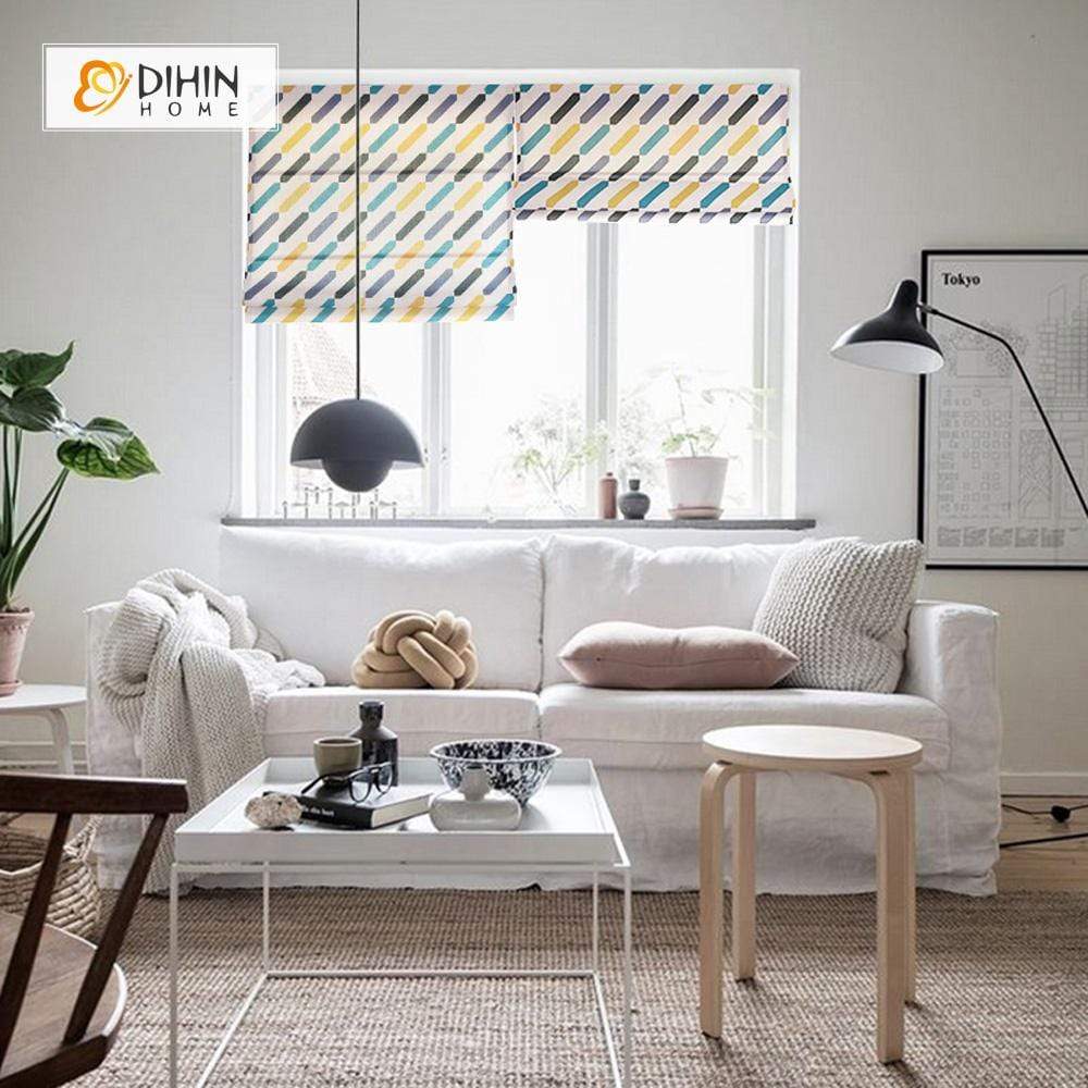 DIHIN HOME Oblique Lines Printed Roman Shades ,Easy Install Washable Curtains ,Customized Window Curtain Drape, 24"W X 64"H Roman Shades Curtains Window Blinds custom curtains blackout curtains curtains for living room sheer curtains curtain fabric linen curtains kitchen curtains velvet curtains pinch pleat curtains bay window curtains outdoor curtains pleated curtains floral curtains dining room curtains kitchen valances drapes for bedroom patio curtains nursery curtains grommet curtains