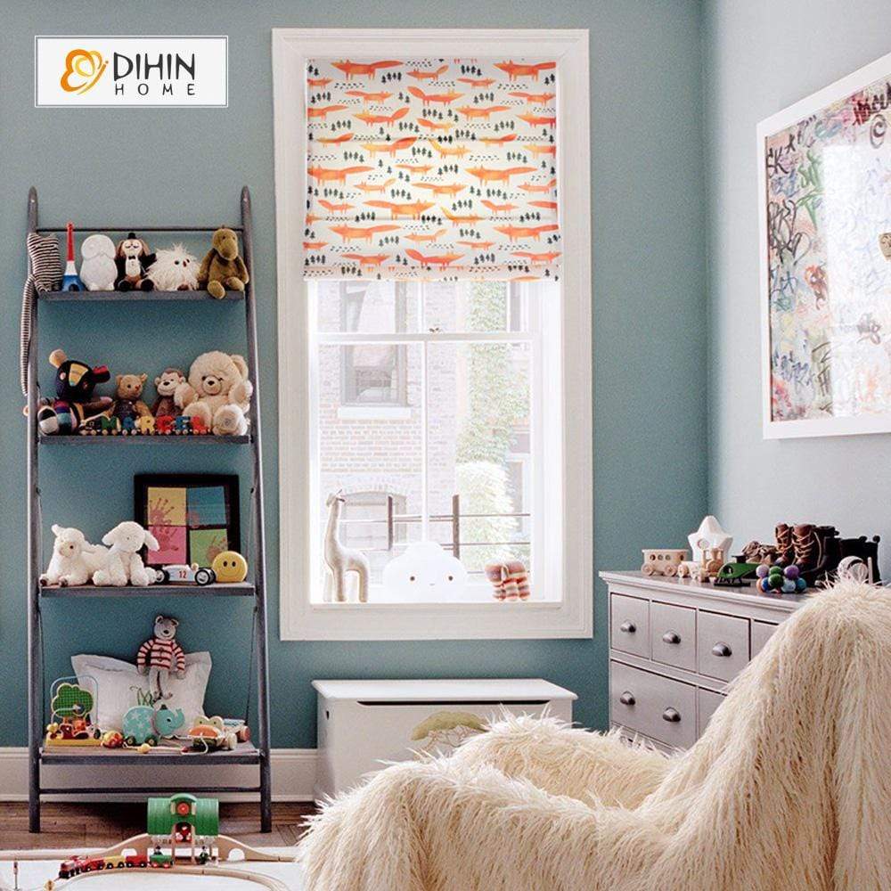 DIHIN HOME Orange Fox Printed Roman Shades ,Easy Install Washable Curtains ,Customized Window Curtain Drape, 24"W X 64"H Roman Shades Curtains Window Blinds custom curtains blackout curtains curtains for living room sheer curtains curtain fabric linen curtains kitchen curtains velvet curtains pinch pleat curtains bay window curtains outdoor curtains pleated curtains floral curtains dining room curtains kitchen valances drapes for bedroom patio curtains nursery curtains grommet curtains