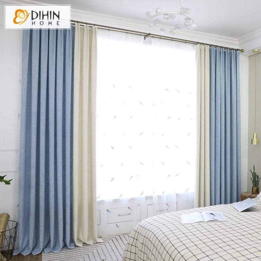 DIHIN HOME Ordinary Blue and White Printed,Blackout Grommet Window Curtain for Living Room ,52x63-inch,1 Panel Roman Shades Curtains Window Blinds custom curtains blackout curtains curtains for living room sheer curtains curtain fabric linen curtains kitchen curtains velvet curtains pinch pleat curtains bay window curtains outdoor curtains pleated curtains floral curtains dining room curtains kitchen valances drapes for bedroom patio curtains nursery curtains grommet curtains