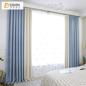 DIHIN HOME Ordinary Blue and White Printed,Blackout Grommet Window Curtain for Living Room ,52x63-inch,1 Panel Roman Shades Curtains Window Blinds custom curtains blackout curtains curtains for living room sheer curtains curtain fabric linen curtains kitchen curtains velvet curtains pinch pleat curtains bay window curtains outdoor curtains pleated curtains floral curtains dining room curtains kitchen valances drapes for bedroom patio curtains nursery curtains grommet curtains