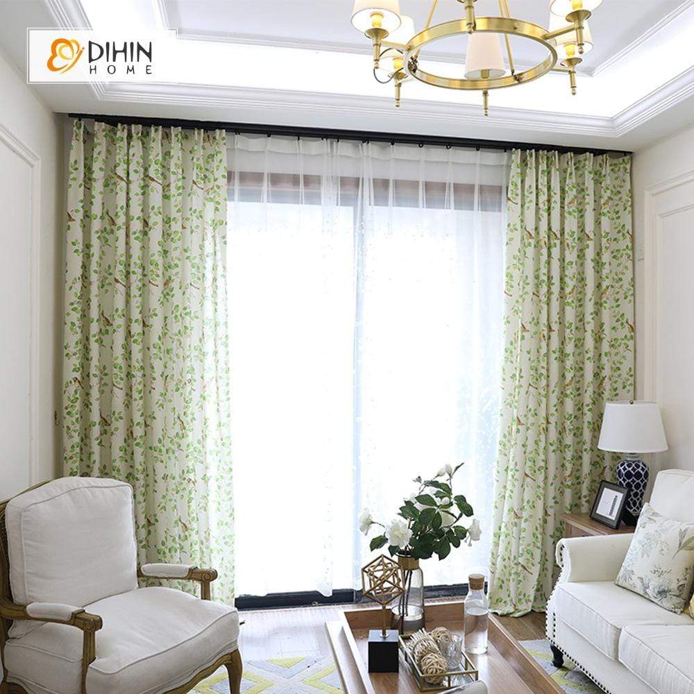 DIHIN HOME Oriole Printed，Blackout Grommet Window Curtain for Living Room ,52x63-inch,1 Panel Roman Shades Curtains Window Blinds custom curtains blackout curtains curtains for living room sheer curtains curtain fabric linen curtains kitchen curtains velvet curtains pinch pleat curtains bay window curtains outdoor curtains pleated curtains floral curtains dining room curtains kitchen valances drapes for bedroom patio curtains nursery curtains grommet curtains