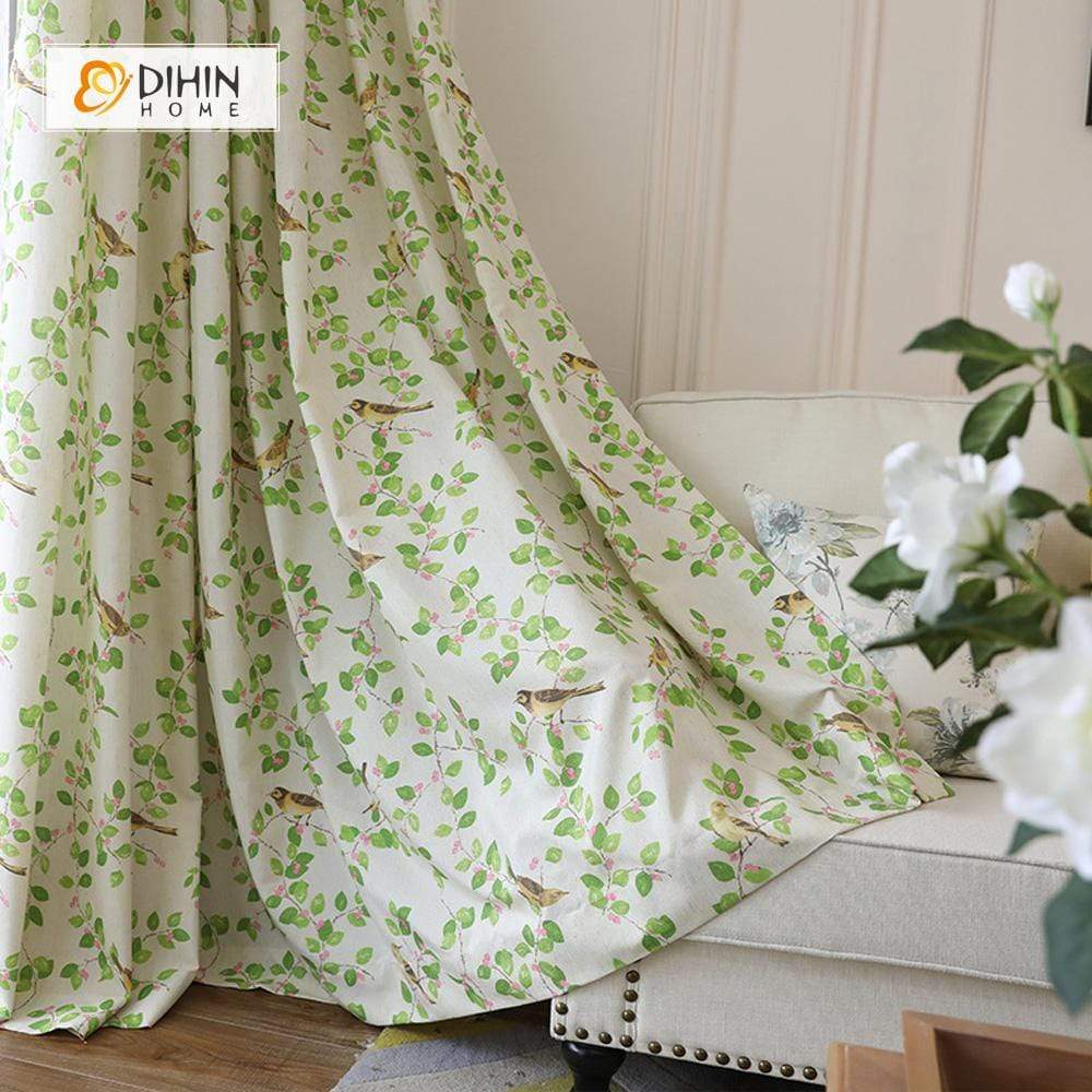 DIHIN HOME Oriole Printed，Blackout Grommet Window Curtain for Living Room ,52x63-inch,1 Panel Roman Shades Curtains Window Blinds custom curtains blackout curtains curtains for living room sheer curtains curtain fabric linen curtains kitchen curtains velvet curtains pinch pleat curtains bay window curtains outdoor curtains pleated curtains floral curtains dining room curtains kitchen valances drapes for bedroom patio curtains nursery curtains grommet curtains