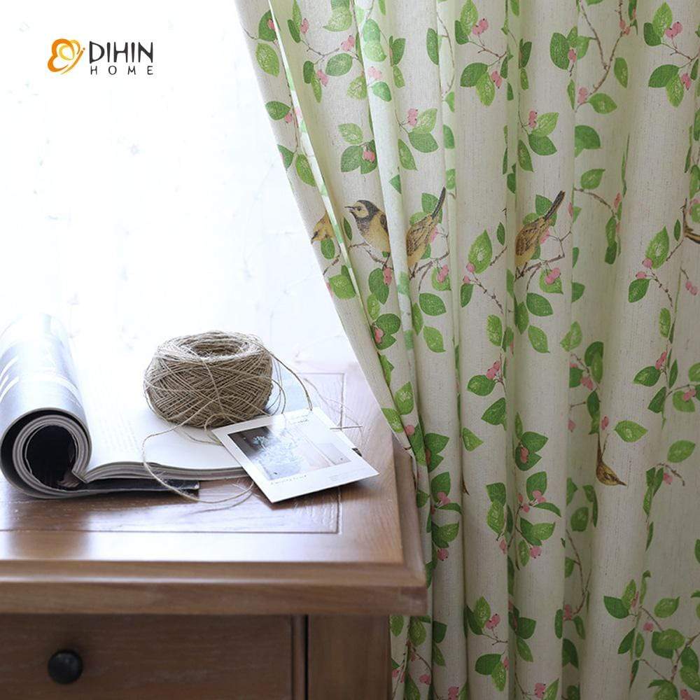 DIHIN HOME Oriole Printed，Blackout Grommet Window Curtain for Living Room ,52x63-inch,1 Panel Roman Shades Curtains Window Blinds custom curtains blackout curtains curtains for living room sheer curtains curtain fabric linen curtains kitchen curtains velvet curtains pinch pleat curtains bay window curtains outdoor curtains pleated curtains floral curtains dining room curtains kitchen valances drapes for bedroom patio curtains nursery curtains grommet curtains