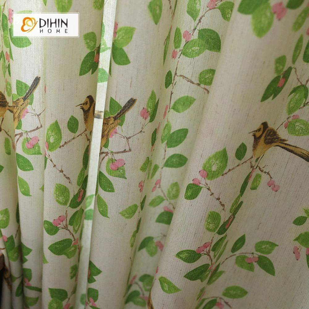 DIHIN HOME Oriole Printed，Blackout Grommet Window Curtain for Living Room ,52x63-inch,1 Panel Roman Shades Curtains Window Blinds custom curtains blackout curtains curtains for living room sheer curtains curtain fabric linen curtains kitchen curtains velvet curtains pinch pleat curtains bay window curtains outdoor curtains pleated curtains floral curtains dining room curtains kitchen valances drapes for bedroom patio curtains nursery curtains grommet curtains