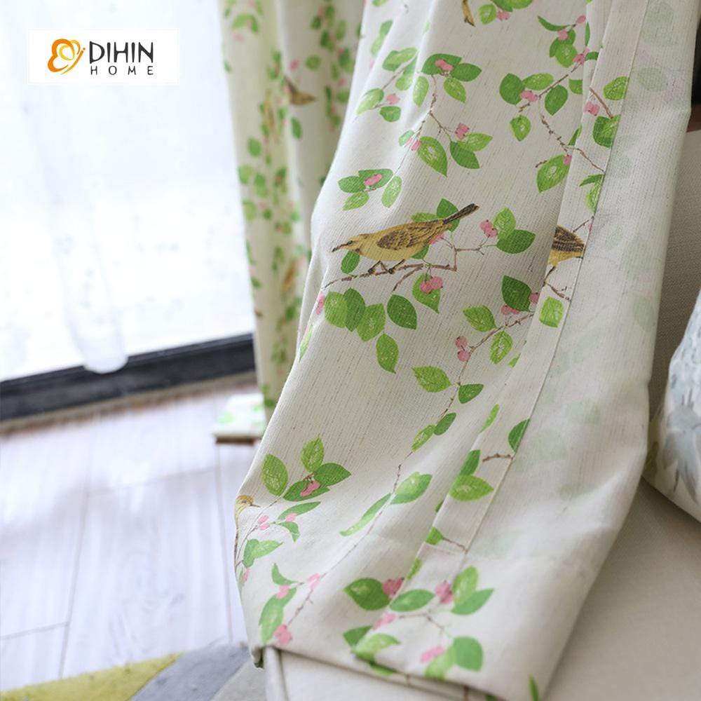 DIHIN HOME Oriole Printed，Blackout Grommet Window Curtain for Living Room ,52x63-inch,1 Panel Roman Shades Curtains Window Blinds custom curtains blackout curtains curtains for living room sheer curtains curtain fabric linen curtains kitchen curtains velvet curtains pinch pleat curtains bay window curtains outdoor curtains pleated curtains floral curtains dining room curtains kitchen valances drapes for bedroom patio curtains nursery curtains grommet curtains