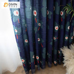DIHIN HOME Pastoral American Cotton Linen Blue Color Printed,Blackout Grommet Window Curtain for Living Room ,52x63-inch,1 Panel Roman Shades Curtains Window Blinds custom curtains blackout curtains curtains for living room sheer curtains curtain fabric linen curtains kitchen curtains velvet curtains pinch pleat curtains bay window curtains outdoor curtains pleated curtains floral curtains dining room curtains kitchen valances drapes for bedroom patio curtains nursery curtains grommet curtains