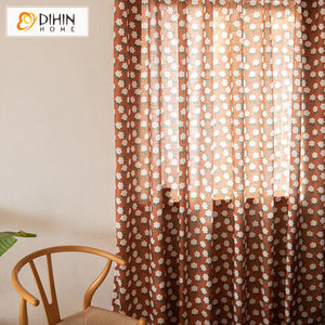 DIHIN HOME Pastoral American Cotton Linen Floral Printed,Blackout Grommet Window Curtain for Living Room ,52x63-inch,1 Panel Roman Shades Curtains Window Blinds custom curtains blackout curtains curtains for living room sheer curtains curtain fabric linen curtains kitchen curtains velvet curtains pinch pleat curtains bay window curtains outdoor curtains pleated curtains floral curtains dining room curtains kitchen valances drapes for bedroom patio curtains nursery curtains grommet curtains