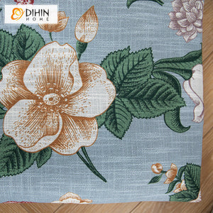 DIHIN HOME Pastoral American Cotton Linen Flowers Printed,Blackout Grommet Window Curtain for Living Room ,52x63-inch,1 Panel Roman Shades Curtains Window Blinds custom curtains blackout curtains curtains for living room sheer curtains curtain fabric linen curtains kitchen curtains velvet curtains pinch pleat curtains bay window curtains outdoor curtains pleated curtains floral curtains dining room curtains kitchen valances drapes for bedroom patio curtains nursery curtains grommet curtains