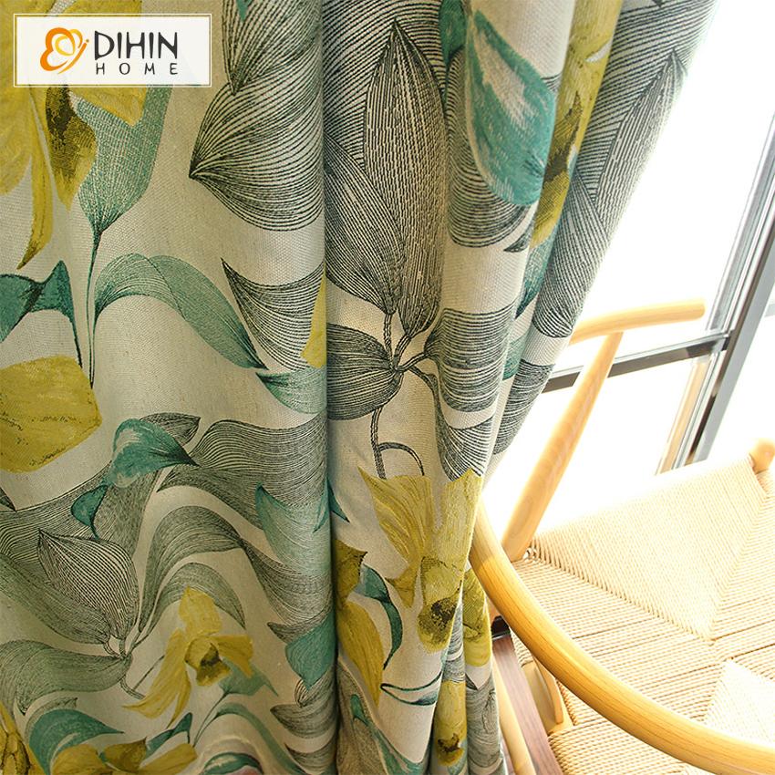 DIHIN HOME Pastoral American Thickening Yellow Flowers Printed,Blackout Curtains Grommet Window Curtain for Living Room ,52x63-inch,1 Panel Roman Shades Curtains Window Blinds custom curtains blackout curtains curtains for living room sheer curtains curtain fabric linen curtains kitchen curtains velvet curtains pinch pleat curtains bay window curtains outdoor curtains pleated curtains floral curtains dining room curtains kitchen valances drapes for bedroom patio curtains nursery curtains grommet curtains