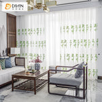 DIHIN HOME Pastoral Bamboo Leaves Embroidered,Grommet Window Sheer Curtain for Living Room ,52x63-inch,1 Panel Roman Shades Curtains Window Blinds custom curtains blackout curtains curtains for living room sheer curtains curtain fabric linen curtains kitchen curtains velvet curtains pinch pleat curtains bay window curtains outdoor curtains pleated curtains floral curtains dining room curtains kitchen valances drapes for bedroom patio curtains nursery curtains grommet curtains