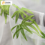 DIHIN HOME Pastoral Bamboo Leaves Embroidered,Grommet Window Sheer Curtain for Living Room ,52x63-inch,1 Panel Roman Shades Curtains Window Blinds custom curtains blackout curtains curtains for living room sheer curtains curtain fabric linen curtains kitchen curtains velvet curtains pinch pleat curtains bay window curtains outdoor curtains pleated curtains floral curtains dining room curtains kitchen valances drapes for bedroom patio curtains nursery curtains grommet curtains