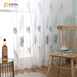 DIHIN HOME Pastoral Banana Leaves Embroidered,Sheer Curtain,Grommet Window Curtain for Living Room ,52x63-inch,1 Panel Roman Shades Curtains Window Blinds custom curtains blackout curtains curtains for living room sheer curtains curtain fabric linen curtains kitchen curtains velvet curtains pinch pleat curtains bay window curtains outdoor curtains pleated curtains floral curtains dining room curtains kitchen valances drapes for bedroom patio curtains nursery curtains grommet curtains