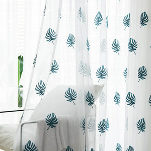 DIHIN HOME Pastoral Banana Leaves Embroidered,Sheer Curtain, Grommet Window Curtain for Living Room ,52x63-inch,1 Panel Roman Shades Curtains Window Blinds custom curtains blackout curtains curtains for living room sheer curtains curtain fabric linen curtains kitchen curtains velvet curtains pinch pleat curtains bay window curtains outdoor curtains pleated curtains floral curtains dining room curtains kitchen valances drapes for bedroom patio curtains nursery curtains grommet curtains
