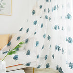 DIHIN HOME Pastoral Banana Leaves Embroidered,Sheer Curtain, Grommet Window Curtain for Living Room ,52x63-inch,1 Panel Roman Shades Curtains Window Blinds custom curtains blackout curtains curtains for living room sheer curtains curtain fabric linen curtains kitchen curtains velvet curtains pinch pleat curtains bay window curtains outdoor curtains pleated curtains floral curtains dining room curtains kitchen valances drapes for bedroom patio curtains nursery curtains grommet curtains