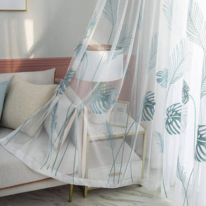 DIHIN HOME Pastoral Banana Tree Cotton Linen Embroidered Day Curtain ,Sheer Curtain, Grommet Window Curtain for Living Room ,52x63-inch,1 Panel Roman Shades Curtains Window Blinds custom curtains blackout curtains curtains for living room sheer curtains curtain fabric linen curtains kitchen curtains velvet curtains pinch pleat curtains bay window curtains outdoor curtains pleated curtains floral curtains dining room curtains kitchen valances drapes for bedroom patio curtains nursery curtains grommet curtain