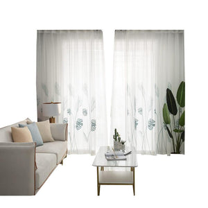 DIHIN HOME Pastoral Banana Tree Cotton Linen Embroidered Day Curtain ,Sheer Curtain, Grommet Window Curtain for Living Room ,52x63-inch,1 Panel Roman Shades Curtains Window Blinds custom curtains blackout curtains curtains for living room sheer curtains curtain fabric linen curtains kitchen curtains velvet curtains pinch pleat curtains bay window curtains outdoor curtains pleated curtains floral curtains dining room curtains kitchen valances drapes for bedroom patio curtains nursery curtains grommet curtain