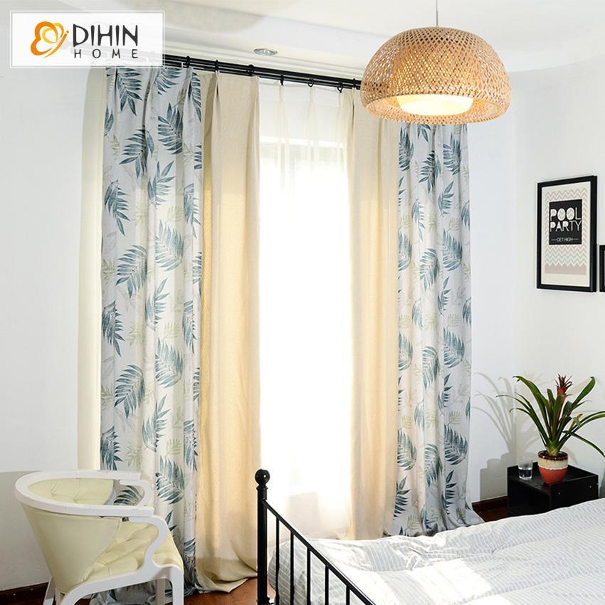DIHIN HOME Pastoral Banana Tree Leaves Cotton / Linen Printed Curtains,Blackout Grommet Window Curtain for Living Room ,52x63-inch,1 Panel Roman Shades Curtains Window Blinds custom curtains blackout curtains curtains for living room sheer curtains curtain fabric linen curtains kitchen curtains velvet curtains pinch pleat curtains bay window curtains outdoor curtains pleated curtains floral curtains dining room curtains kitchen valances drapes for bedroom patio curtains nursery curtains grommet curtains