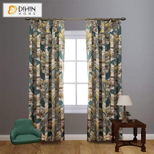 DIHIN HOME Pastoral Banana Tree Printed Curtains，Blackout Grommet Window Curtain for Living Room ,52x63-inch,1 Panel Roman Shades Curtains Window Blinds custom curtains blackout curtains curtains for living room sheer curtains curtain fabric linen curtains kitchen curtains velvet curtains pinch pleat curtains bay window curtains outdoor curtains pleated curtains floral curtains dining room curtains kitchen valances drapes for bedroom patio curtains nursery curtains grommet curtains