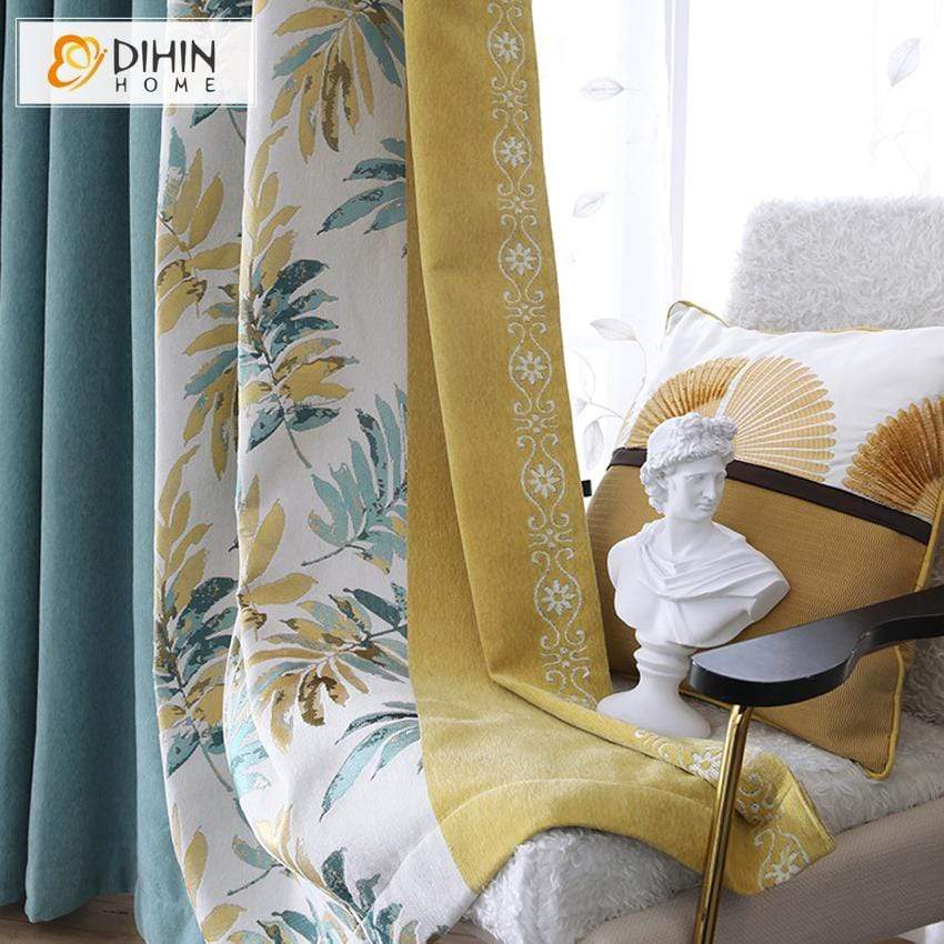 DIHIN HOME Pastoral Banana Tree Spliced Curtains，Blackout Grommet Window Curtain for Living Room ,52x63-inch,1 Panel Roman Shades Curtains Window Blinds custom curtains blackout curtains curtains for living room sheer curtains curtain fabric linen curtains kitchen curtains velvet curtains pinch pleat curtains bay window curtains outdoor curtains pleated curtains floral curtains dining room curtains kitchen valances drapes for bedroom patio curtains nursery curtains grommet curtains