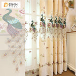 DIHIN HOME Pastoral Beige Peacock Embroidered Curtain Luxury Valance ,Blackout Curtains Grommet Window Curtain for Living Room ,52x84-inch,1 Panel Roman Shades Curtains Window Blinds custom curtains blackout curtains curtains for living room sheer curtains curtain fabric linen curtains kitchen curtains velvet curtains pinch pleat curtains bay window curtains outdoor curtains pleated curtains floral curtains dining room curtains kitchen valances drapes for bedroom patio curtains nursery curtains grommet curt