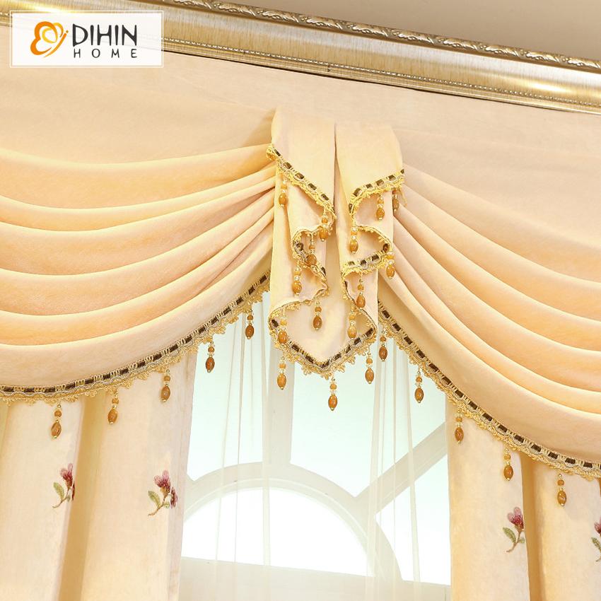 DIHIN HOME Pastoral Beige Peacock Embroidered Curtain Luxury Valance ,Blackout Curtains Grommet Window Curtain for Living Room ,52x84-inch,1 Panel Roman Shades Curtains Window Blinds custom curtains blackout curtains curtains for living room sheer curtains curtain fabric linen curtains kitchen curtains velvet curtains pinch pleat curtains bay window curtains outdoor curtains pleated curtains floral curtains dining room curtains kitchen valances drapes for bedroom patio curtains nursery curtains grommet curt